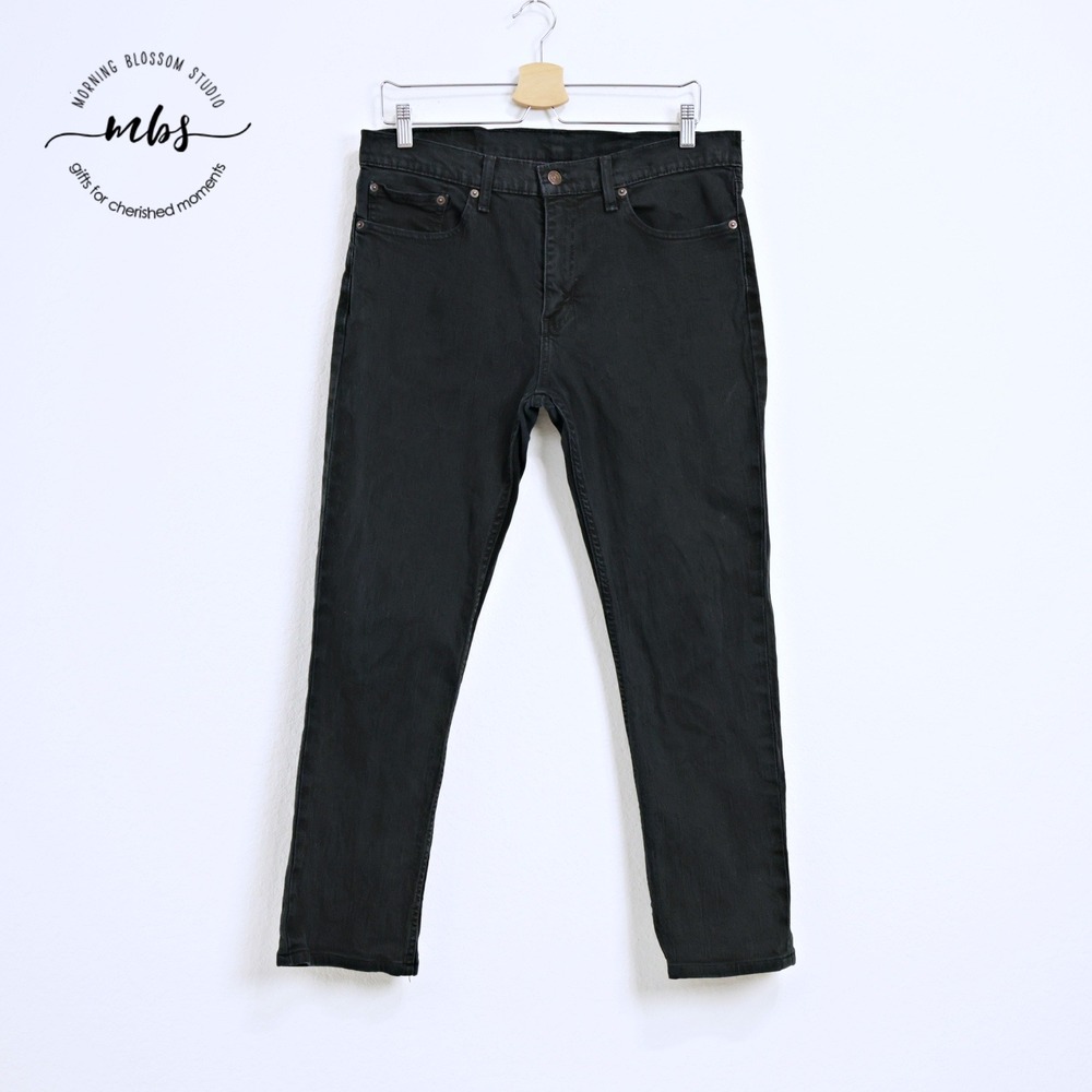Levi's 511 Mid Rise Heritage Americana Solid Slim Fit Jeans Black Men 34x30
